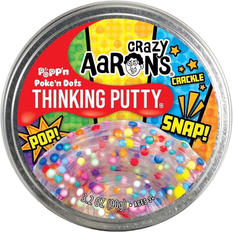 Crazy Aaron's Thinking Putty® - Poke'N Dots Popp’n - Multi-Color Sensory Putty for Kids and Grown ups in a 4" Tin - Creative and Endless Fun, Stress Relief Therapy Toys, Never Dries Out - Made in USA - Image 1